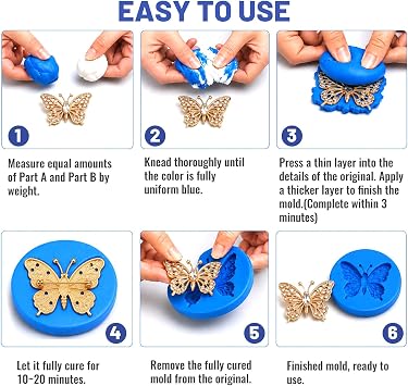 Silicone Putty 426g, Strong & Flexible Silicone Mould Making Kit, Easy 1:1 Mixing Ratio Fast Curing Strong Reusable Moulding Putty for Casting, Resin, Soap, Candle & DIY Craft Making
