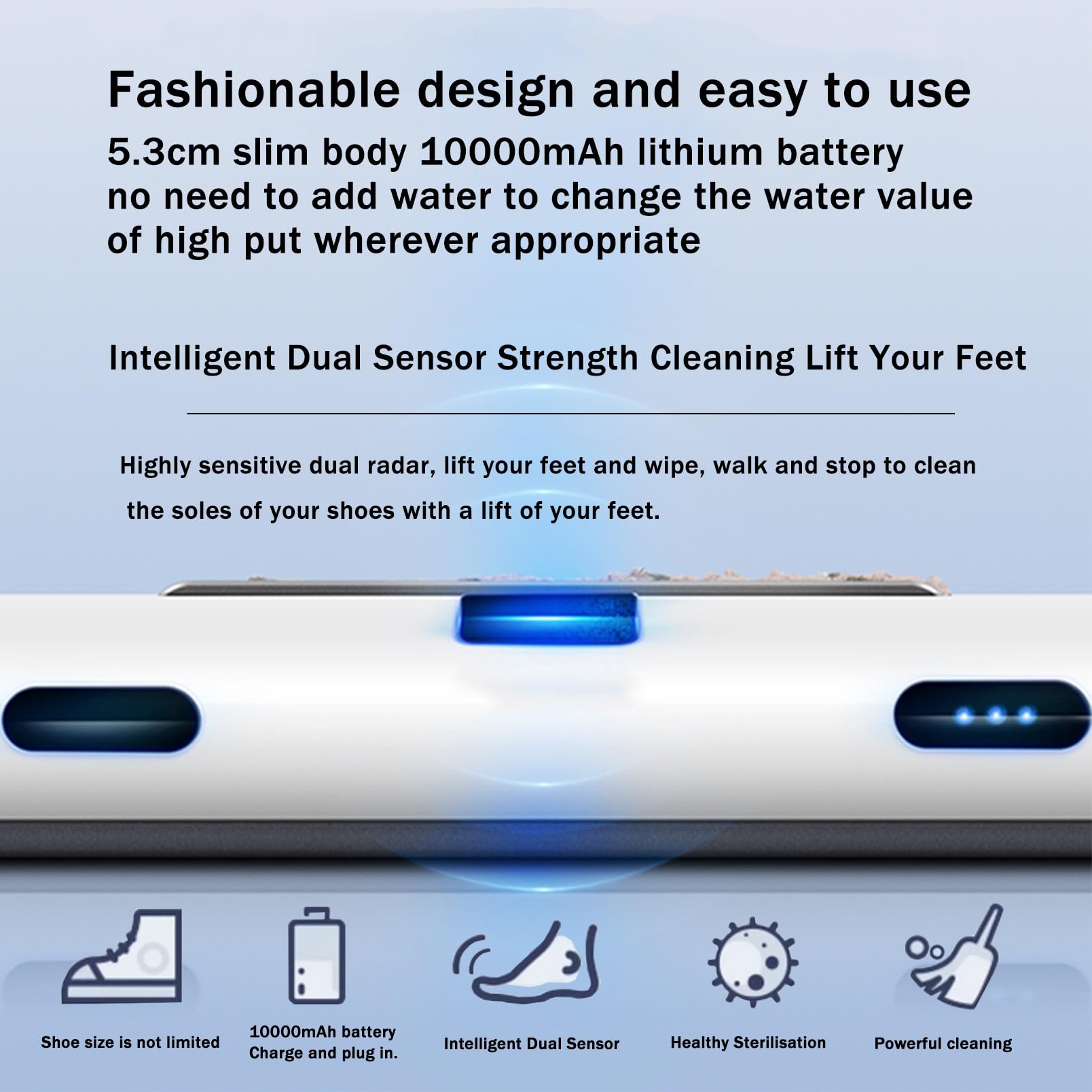 Máquina automática de limpieza de suelas, cepillo limpiador de zapatos de 260 rpm, pulidora sin agua para el hogar y el hotel