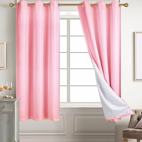 Miniatura 94 de Diraysid Cortinas 100% opacas de lino blanco para dormitorio, con ojales, aislamiento térmico, cortinas de oscurecimiento de habitación (2 paneles,