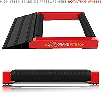 Vista 4 de GRAND PITSTOP Soporte de limpieza de ruedas rodantes para motocicleta – Reemplazo de soporte Paddock – Soporte de rodillo de rueda con soporte