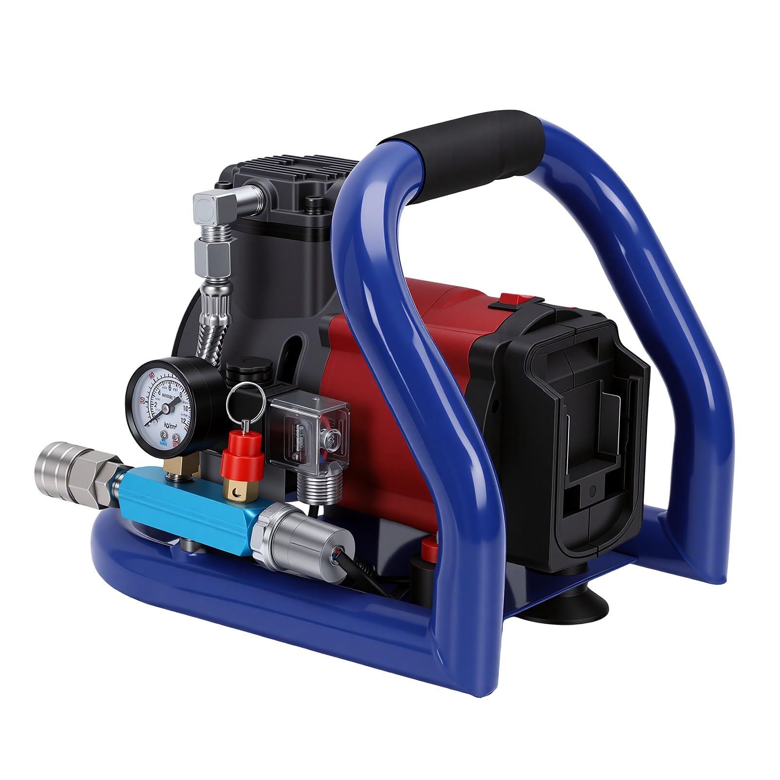 banapoy Compressore d'aria a Batteria 350 W 0-2800 Giri/min, Serbatoio da 1,5 Litri Pompa d'aria a Batteria a 7 Bar Silenzioso per BL 1815 BL 1820 BL1830, per Gonfiaggio Pneumatici Auto