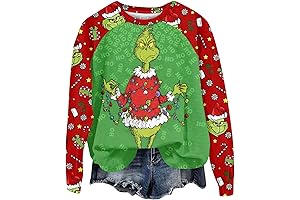 Fair Isle Christmas Sweatshirt Women Cozy Casual Y2K Christmas Sweater Long Sleeve...