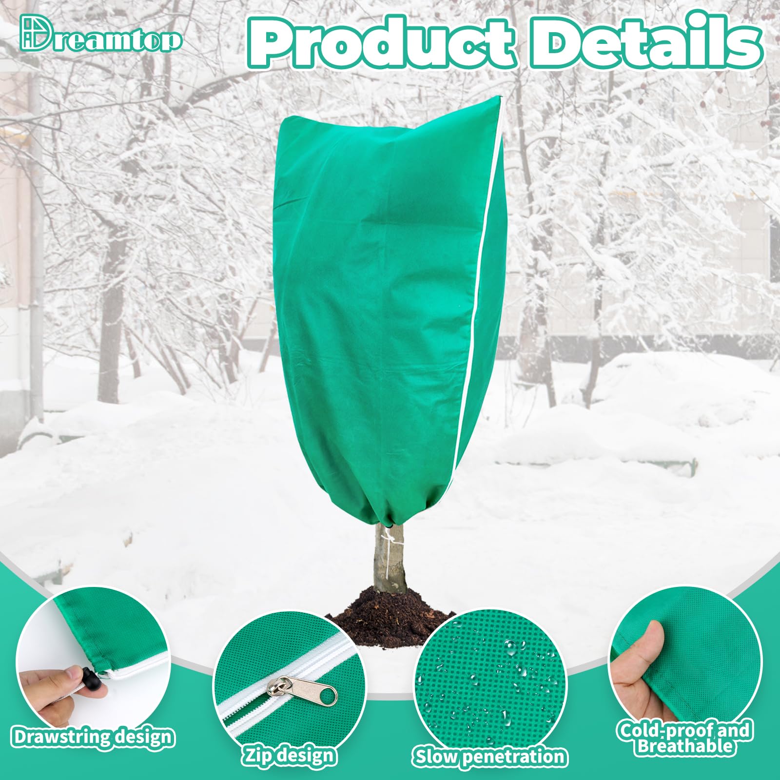 Housse Hivernage Housse De Protection Pour Plantes D'extérieur, Housse D' Hiver Réglable Avec Cordon De Serrage, Lot De 2, Vert 80 X 120 Cm | Leroy Merlin Housse Hivernage Plante Exterieur