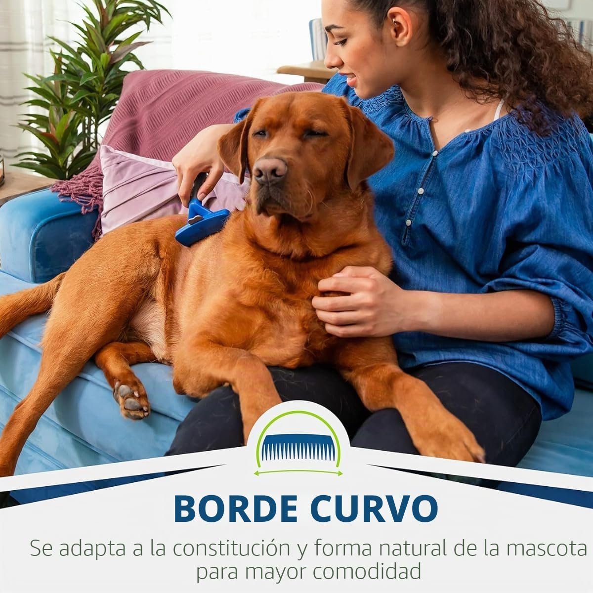 FURminator deShedding, Tool para perros grandes de pelo corto, Cepillo talla L para eliminar el pelo suelto