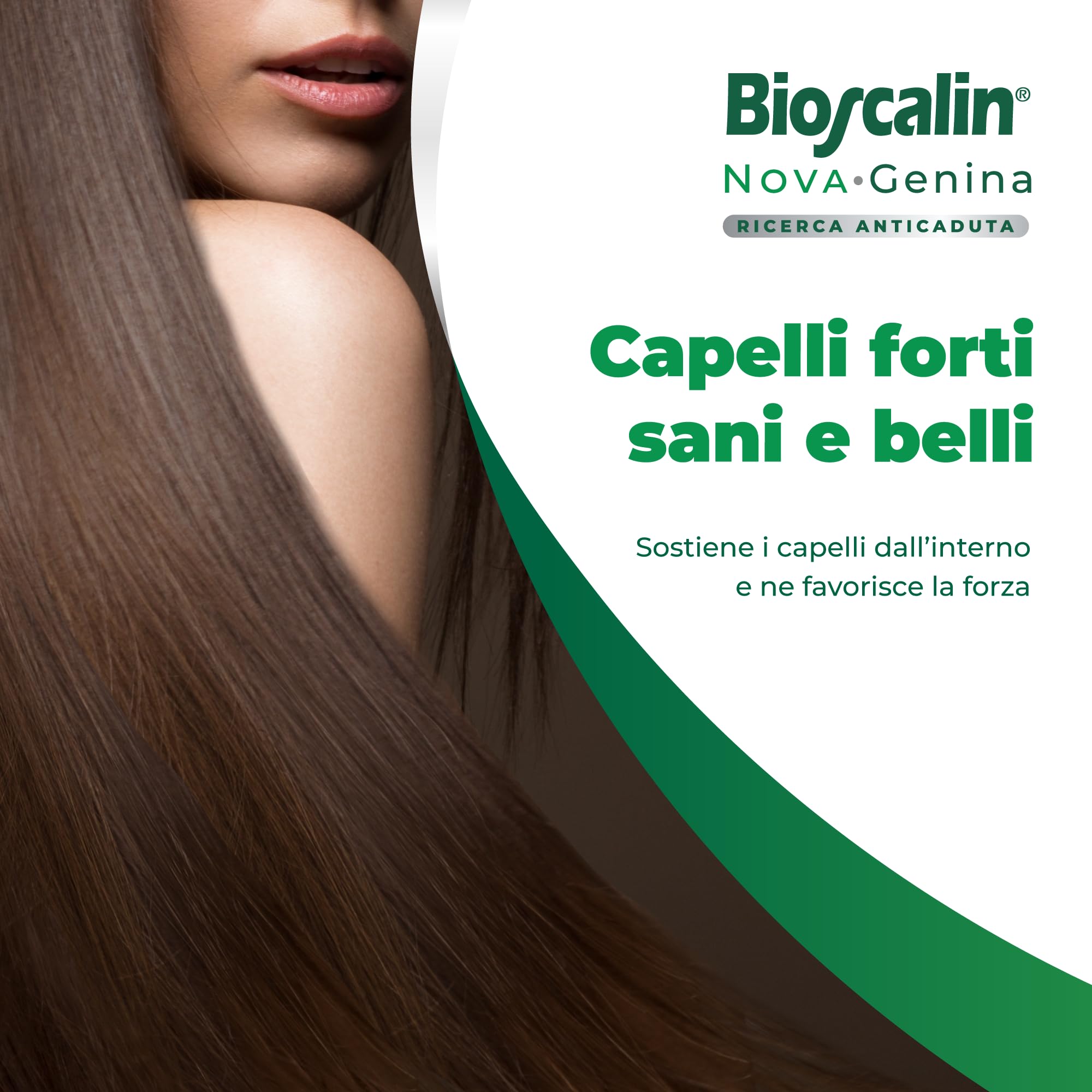 Bioscalin NOVA:Genina Integratore Alimentare per Capelli con Attivi Naturali, Favorire la Forza dei Capelli per Donna e Uomo, Senza Glutine, Naturalmente Privo di Lattosio, 30 Compresse