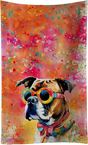 Caroline's Treasures DAC2473KTWL Boxer Hippie Dawg - Toalla de cocina para invitados, toalla de baño decorativa para cara, té, paño de cocina,
