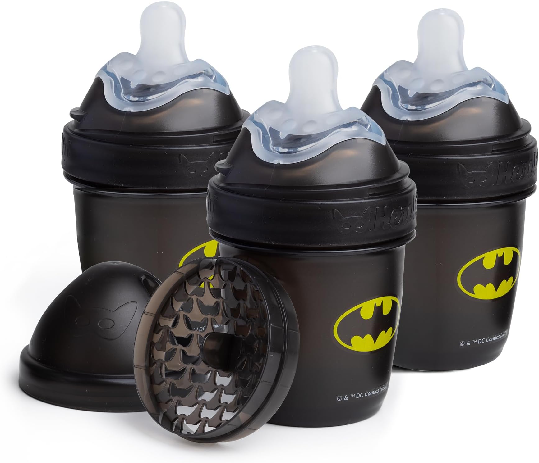 - Herobility Anti-Colic Baby Bottles 5 oz / 140 ml – Pack of 3 Newborn Baby Bottles, Slow Flow Plastic Bottles, Breast-Shaped Teat for Breastfed Babies, Small Baby Bottles, Swedish Design, Batman