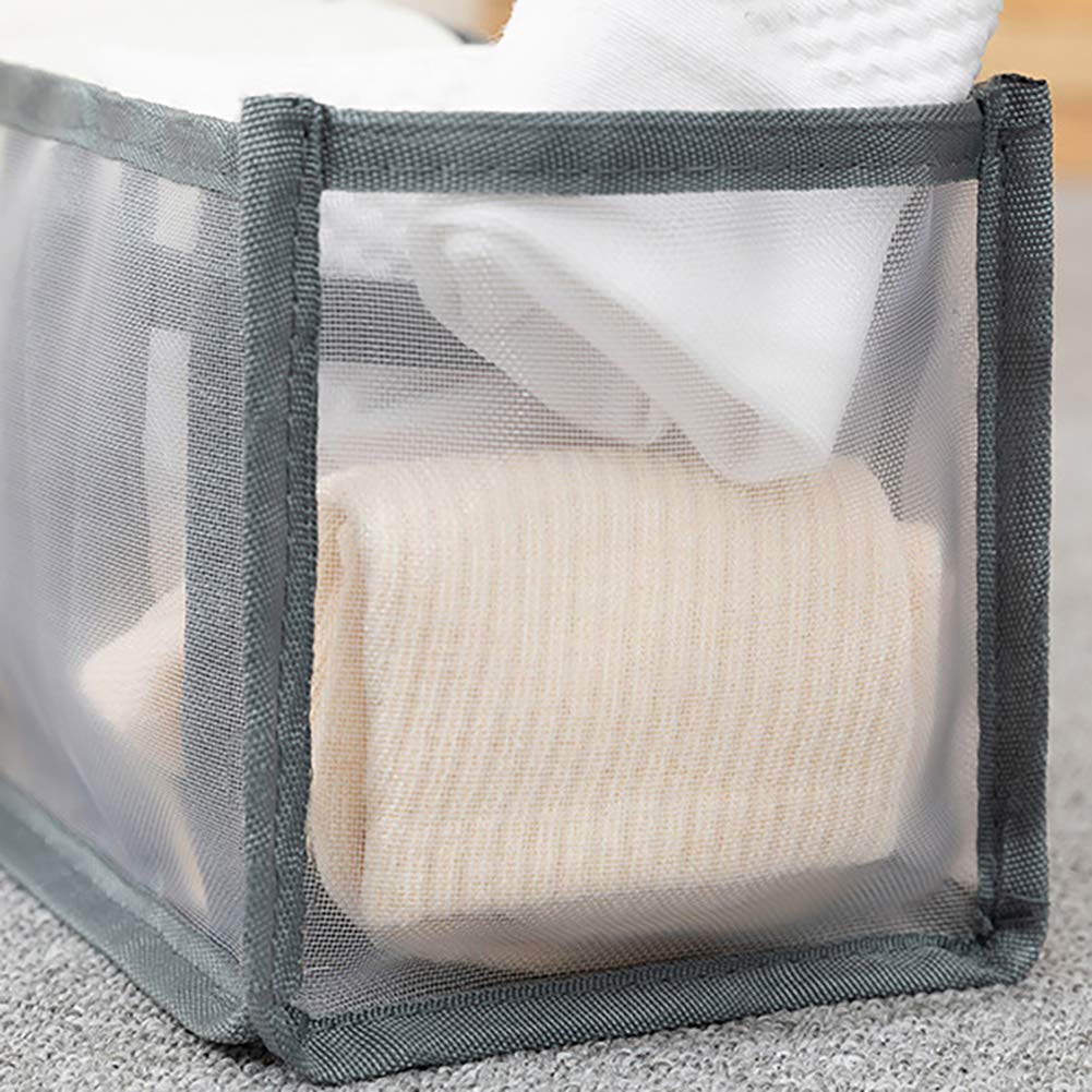Organizer per Cassetti per Biancheria Intima, 30 Griglie Cravatte Calzini Divisorio per Biancheria Intima Organizer per Guardaroba Scatola Portaoggetti con Coperchio Beige Un