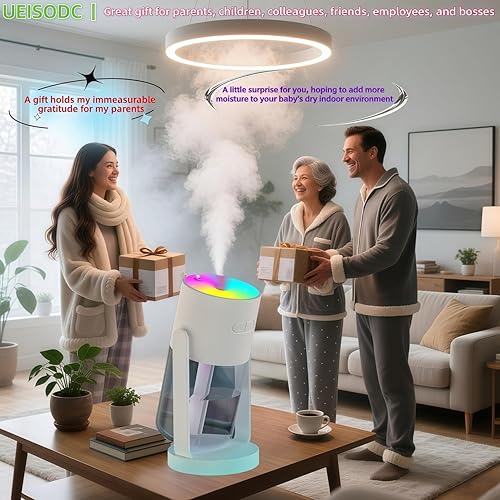 Miniatura 8 de UEISODC Humidificador - Difusor ultrasónico de aromaterapia con boquilla de niebla, apagado automático, luz nocturna LED suave, portátil USB, fácil
