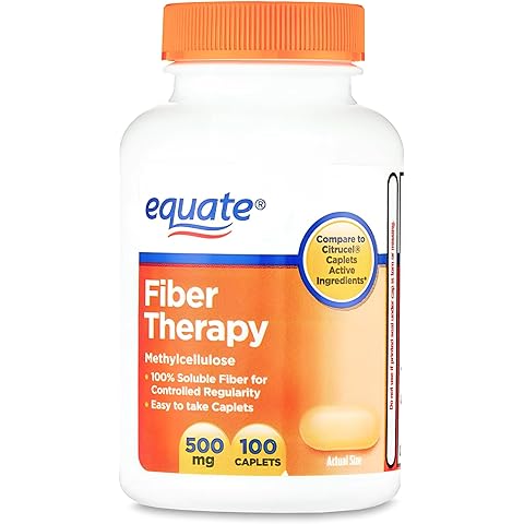 Equate Fiber Therapy Methylcellulose Caplets, 500 mg, 100 Count