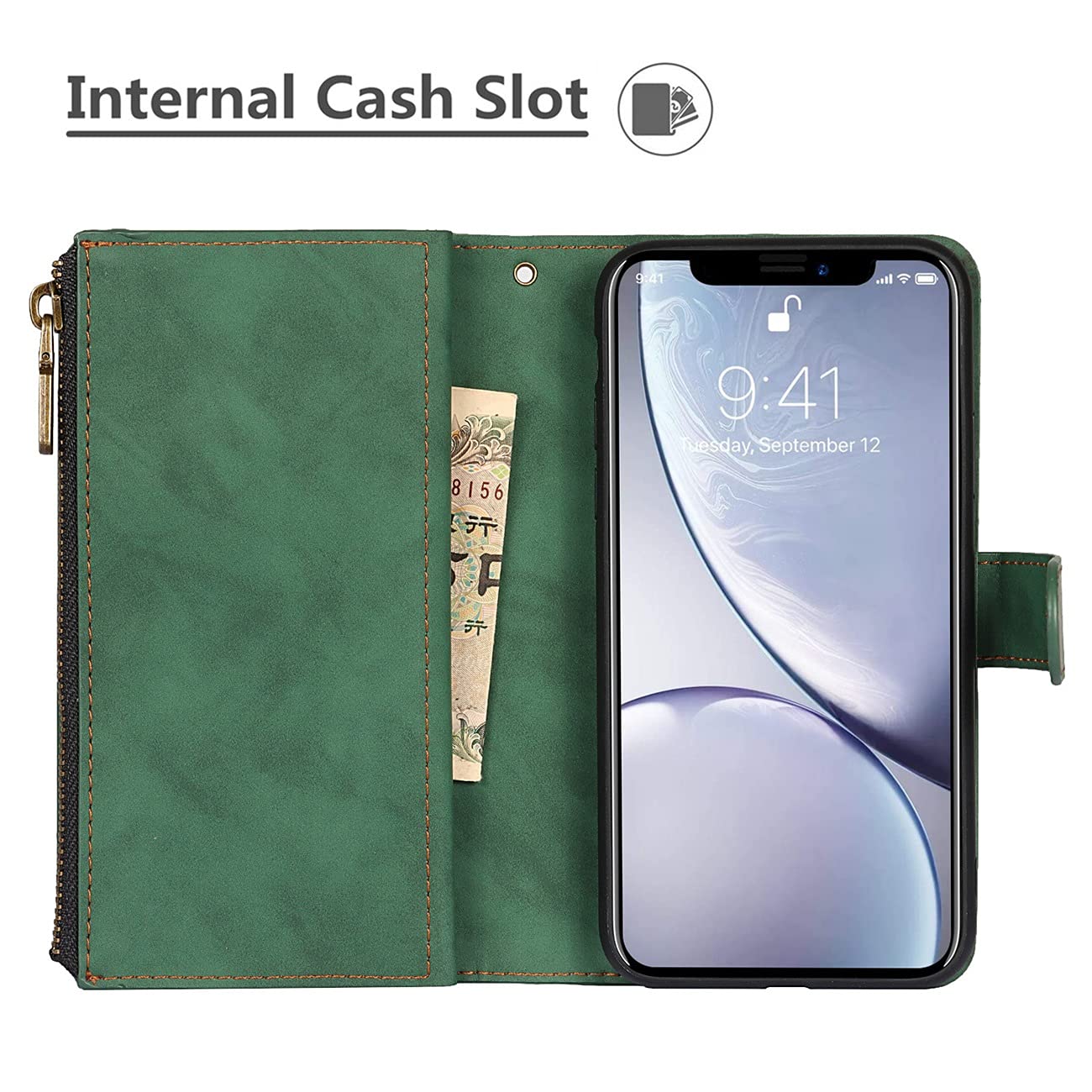 Funda Tipo Cartera Para IPhone 15 Pro De 6.1 Pulgadas, Magnética, 2 En 1 Desmontable Con Tapa Trasera Piel Con Bloqueo Rfid A Prueba De Golpes