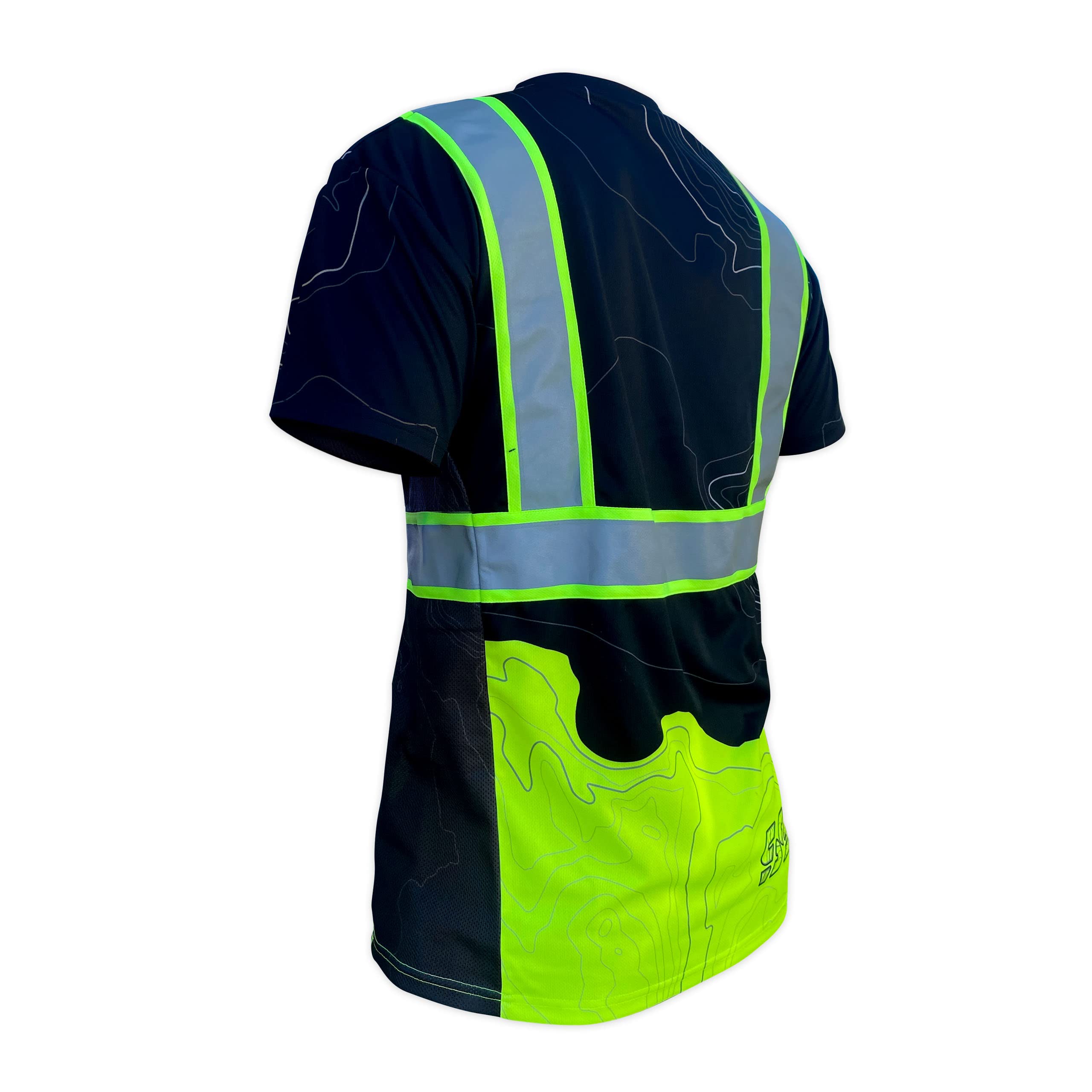 SafetyShirtz Men's SS360º Stealth Topo - Type-O - Reflective Safety Shirt, Black - XX-Large