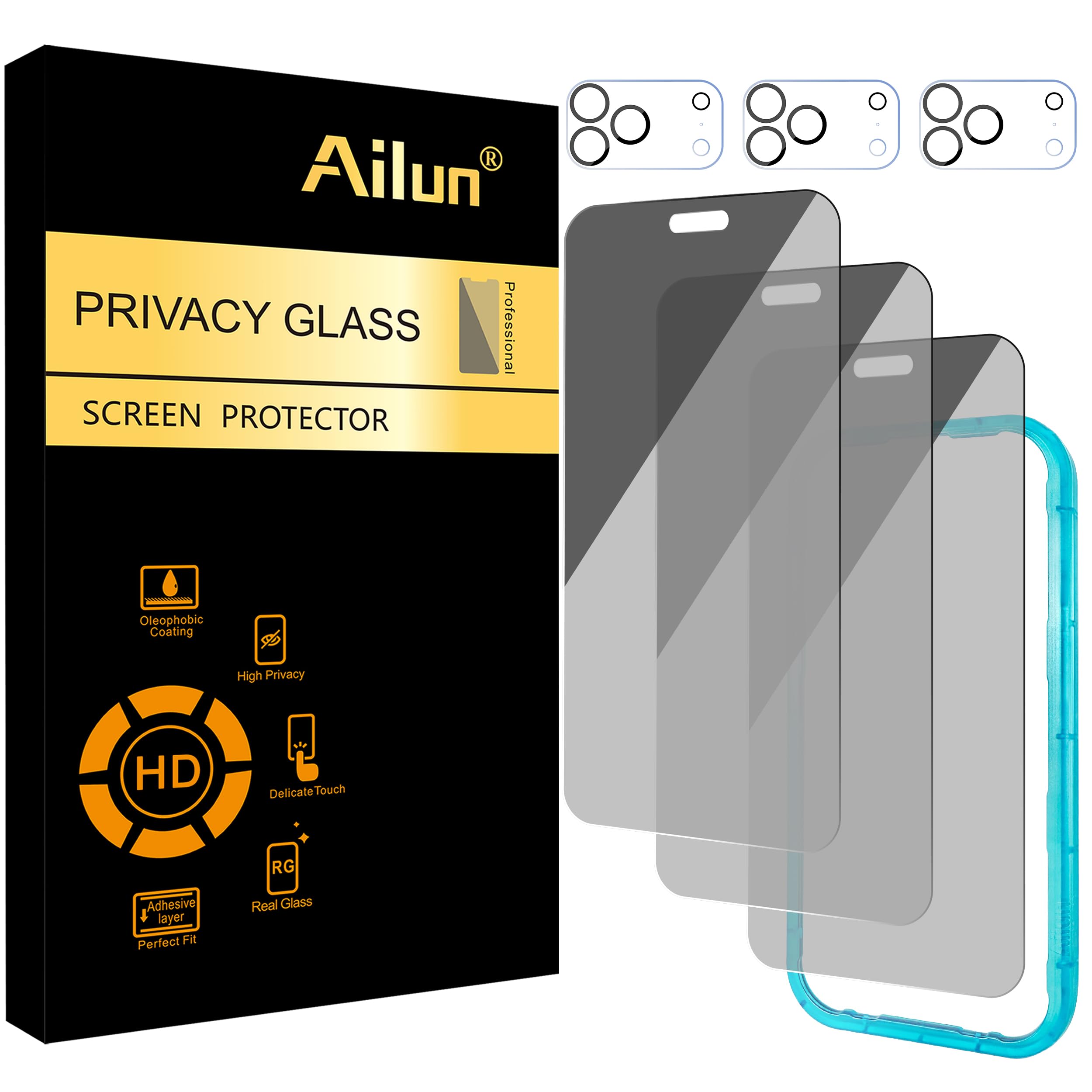 Ailun Privacy Screen Protector+Camera Lens Protector for iPhone 13 Pro Max — Amazon image 12