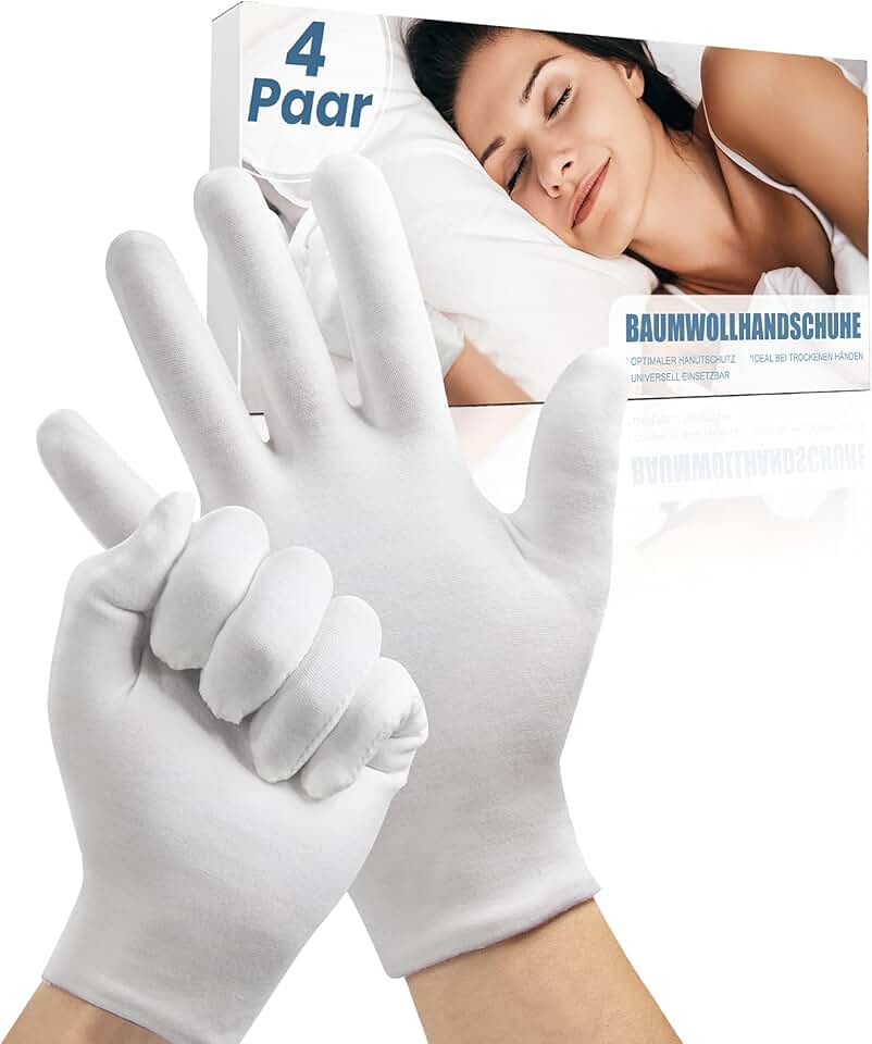 6 Paar Fingerlose Baumwollhandschuhe Für Ekzeme – Weich, Atmungsaktiv, Für Trockene Hände