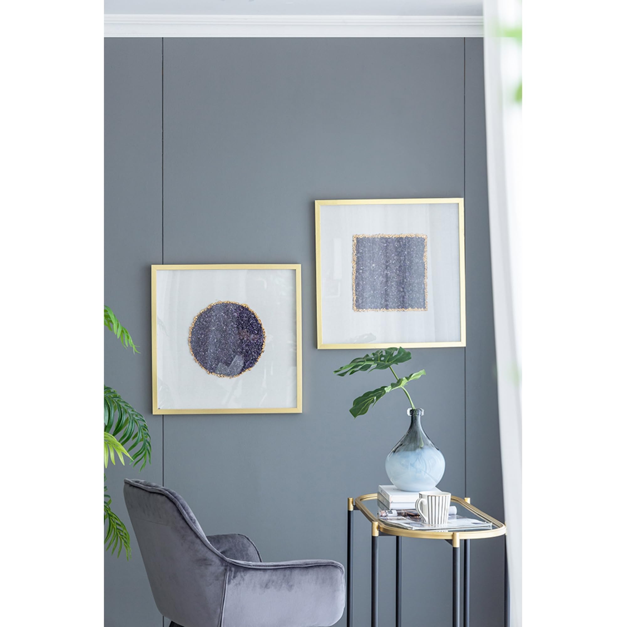 Lillian Purple Crystal Shadow Boxes - 23.5" - 2ct