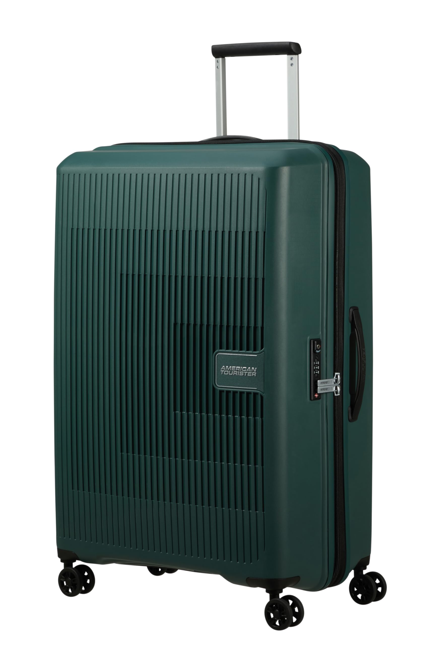 American Tourister Aerostep - Spinner L, Erweiterbarer Koffer, 77 cm, 101.5/109 L, Grün (Dark Forest)