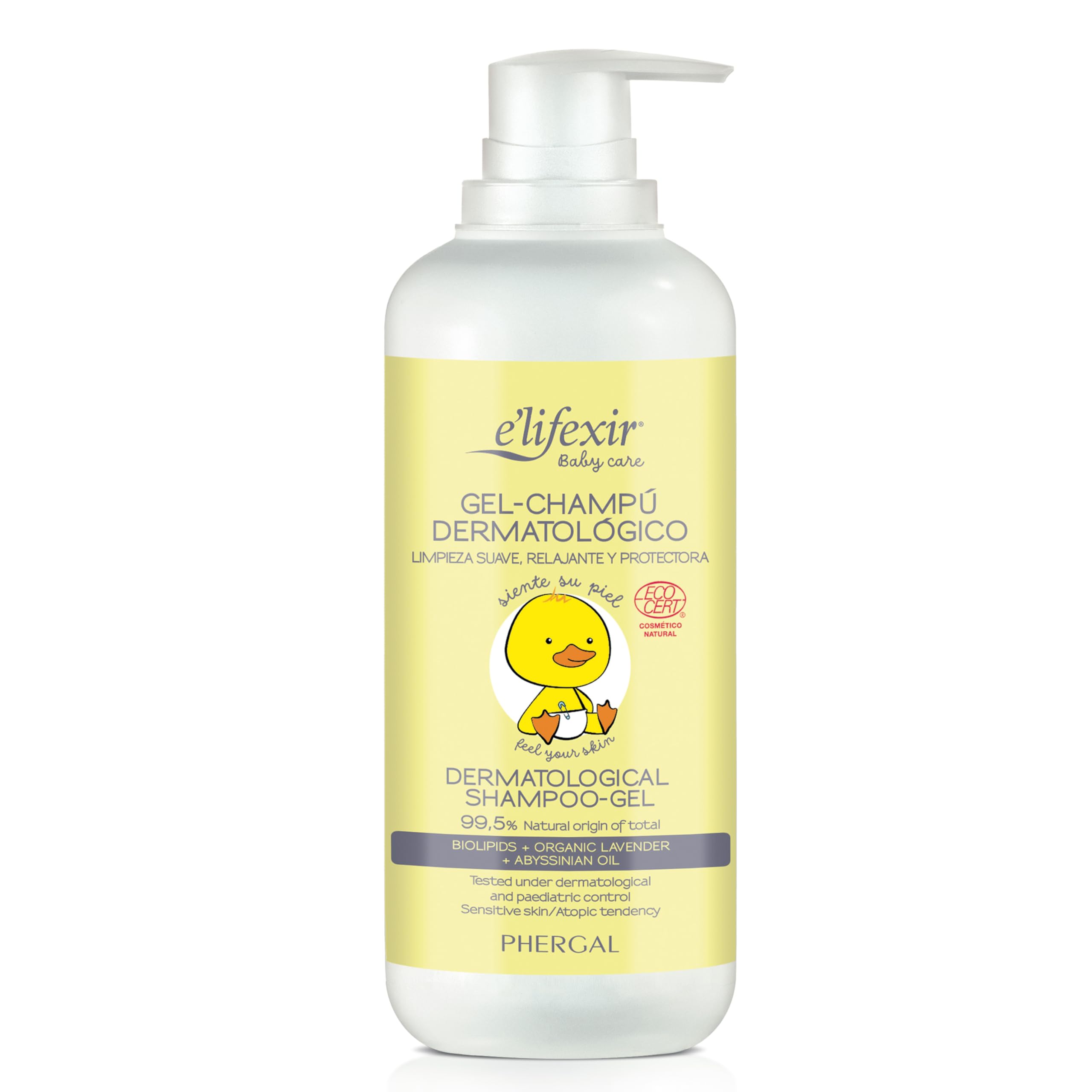 Elifexir Baby Care | Shampoo Gel Dermatologico Ipoallergenico per Neonati | 99,5% Ingredienti di Origine Naturale | 500 ml