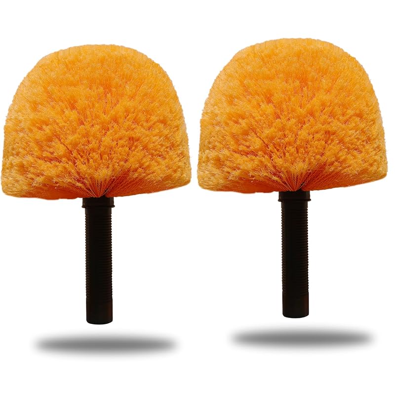 Tonmp Kit com 2 Cabeças de Escova Espanadora de Teias, Laranja, Rosca de 3/4 pol. (1,9 cm)
