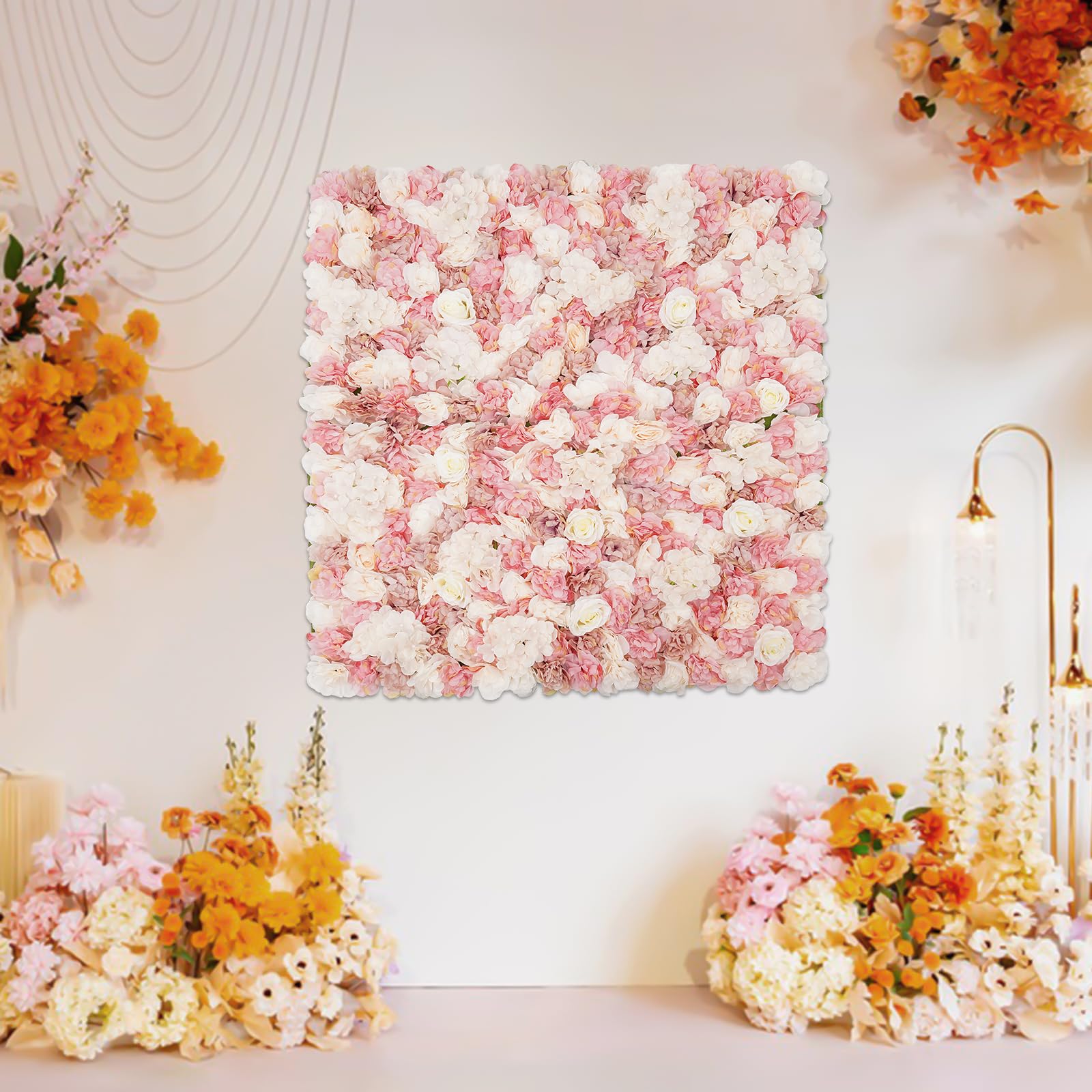 Kwiaty tło ścienne 1 x 1 m panel ścienny róże, dalie, hortensje