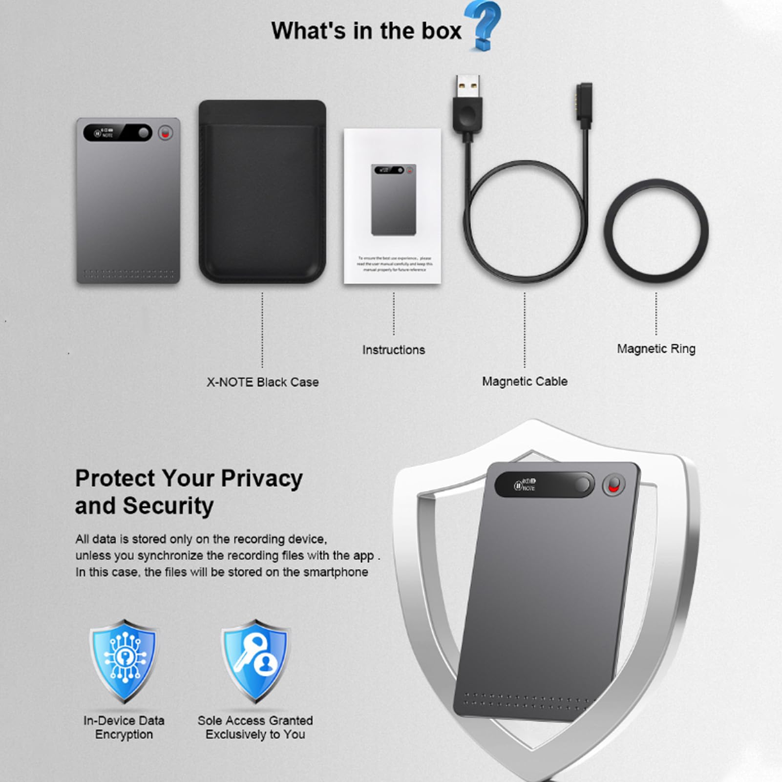 AI Voice Recorder, Transcribe & Summarize with AI Technology, Voice to Text Recorder Supports Rapid and Accurate Transcription in 23 Languages, 64GB of expansive Storage