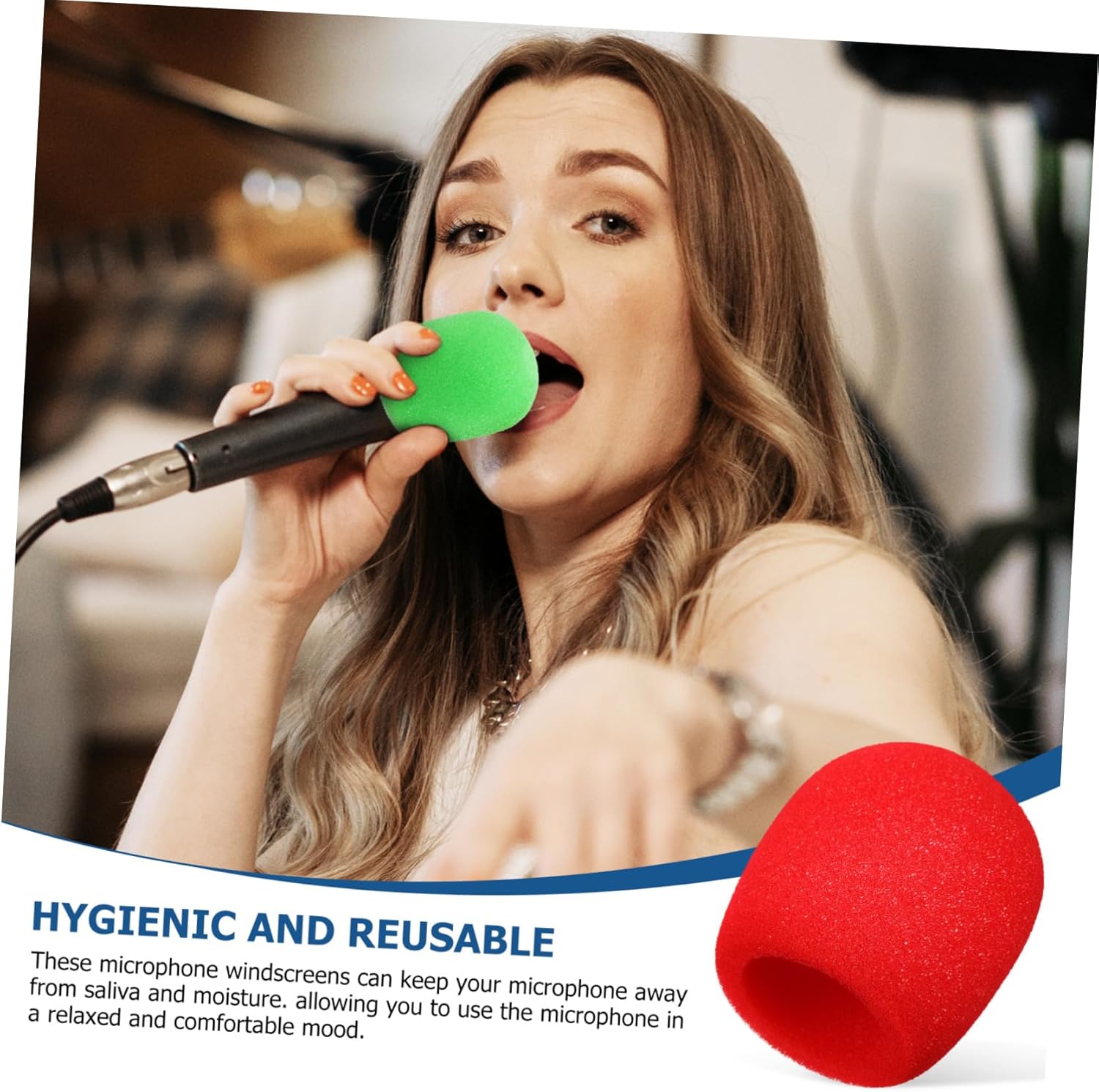 64pcs Thick Sponge Microphone Covers Colored Windscreen Protector for Handheld Mics for Ktv Dance Parties Conferences and