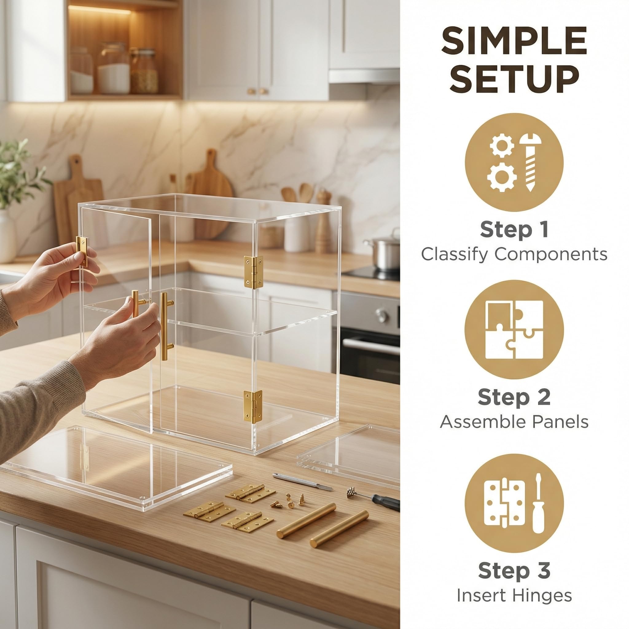 Vitrina expositora de panadería de 2 niveles con puerta elástica, vitrina acrílica comercial para mostrador de repostería, caja exhibidora de alimentos de 18.9" x 9.29" x 13.39"