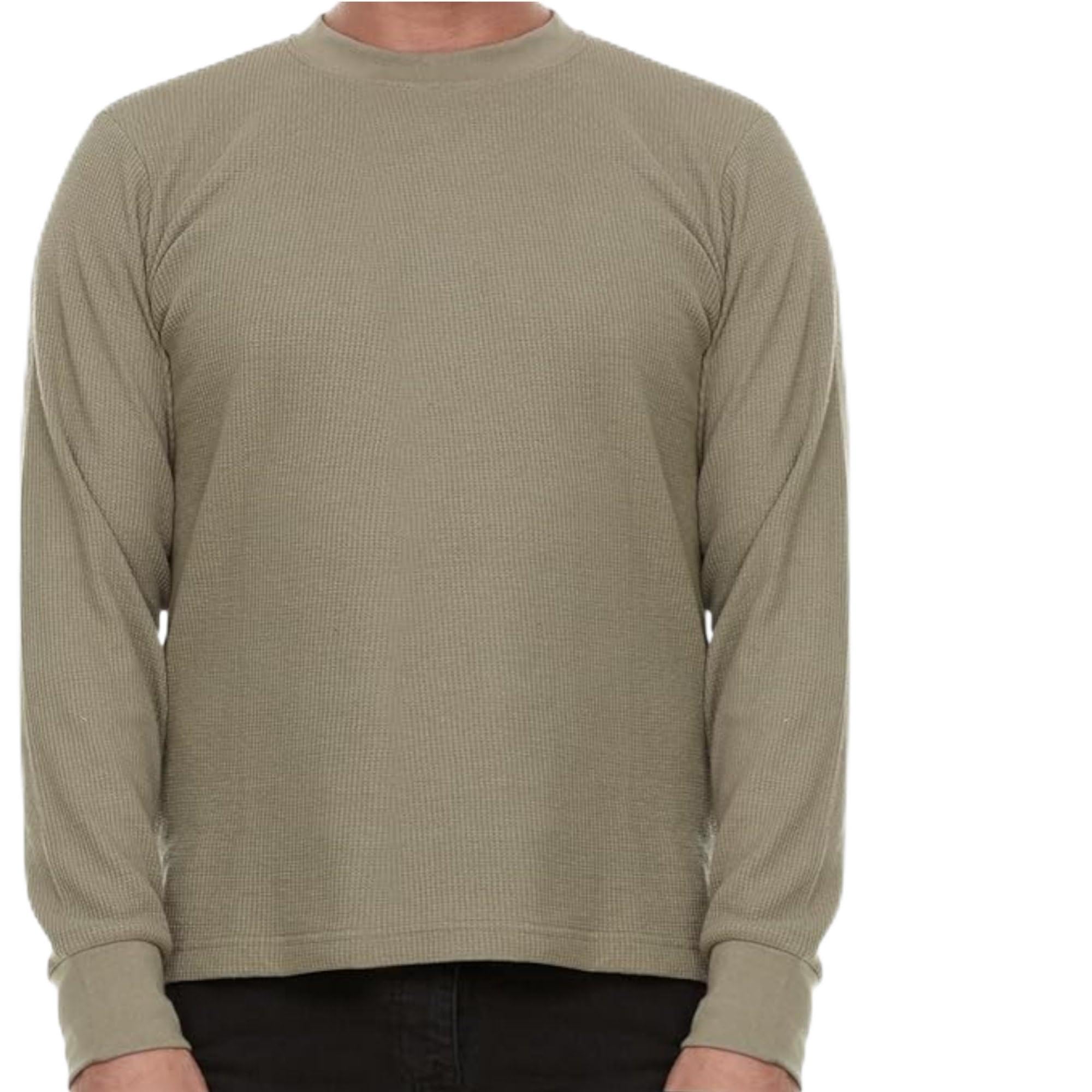 JMR Men’s Thermal Shirt Long Sleeve - Heavyweight 100% Cotton Waffle Weave Top