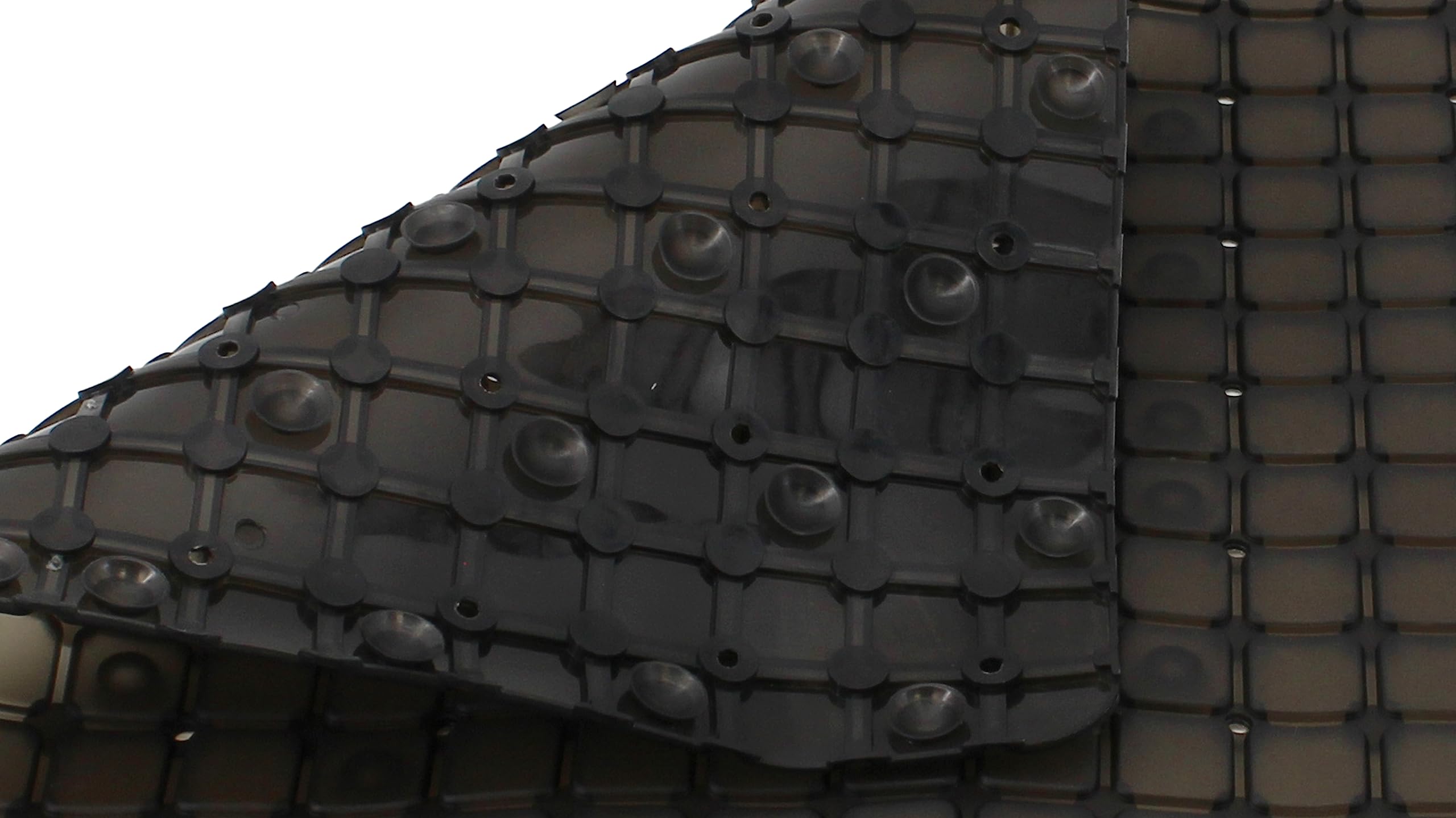 Splash Home Axess Badewannenmatte rutschfest, Duschmatte mit 112 Saugnäpfen und Abflusslöchern, Badematte für Wanne, 70 x 39 cm, maschinenwaschbar, PVC - Schwarz