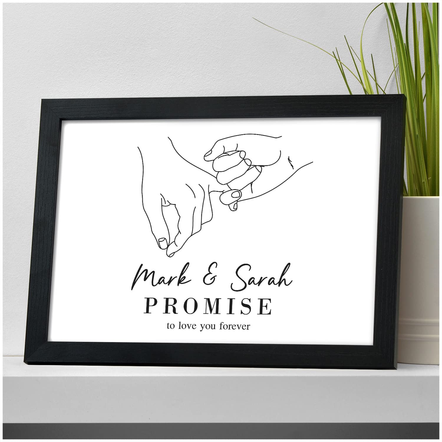 Personalised I Love You Valentines Gifts For Boyfriend or Girlfriend, Romantic Gifts For Him Or Her, Gifts From Girlfriend Or Wife, Anniversary Engagement Wedding Holding Hands Print