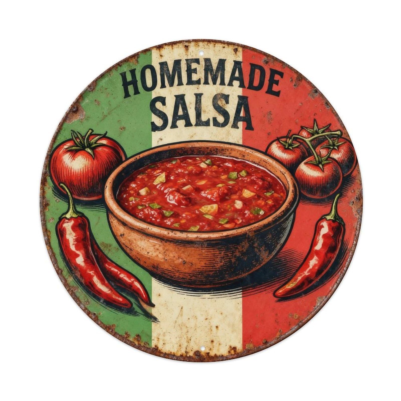 Homemade Salsa Vintage Tin Sign Metal Tin Sign Plaque