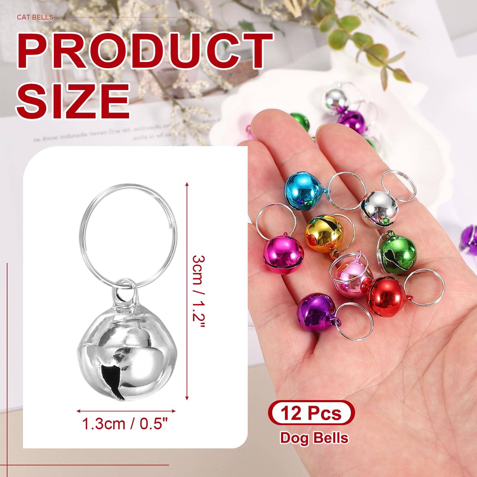 PATIKIL 12 Pezzi Campanellino Per Cane Mini Campanellino Per Gatto Campanellini Piccoli Per Collare Animali Domestici Portachiavi Carino Molti Metallo Sonaglio Forte Argento