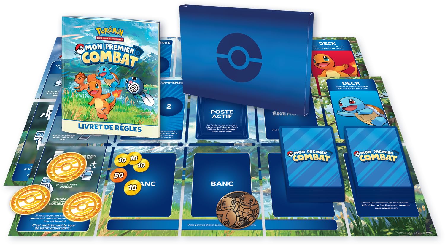 Pokémon: Mon Premier Combat – Salamèche et Carapuce du JCC Pokémon (kit de Lancement Contenant 2 Mini-Decks prêts à l’Emploi et des Accessoires)