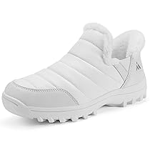 Mishansha Scarpe Invernali da Donna Foderate, Antiscivolo Caldi Stivali da Neve Slip-on Donna Outdoor, Beige 38 EU