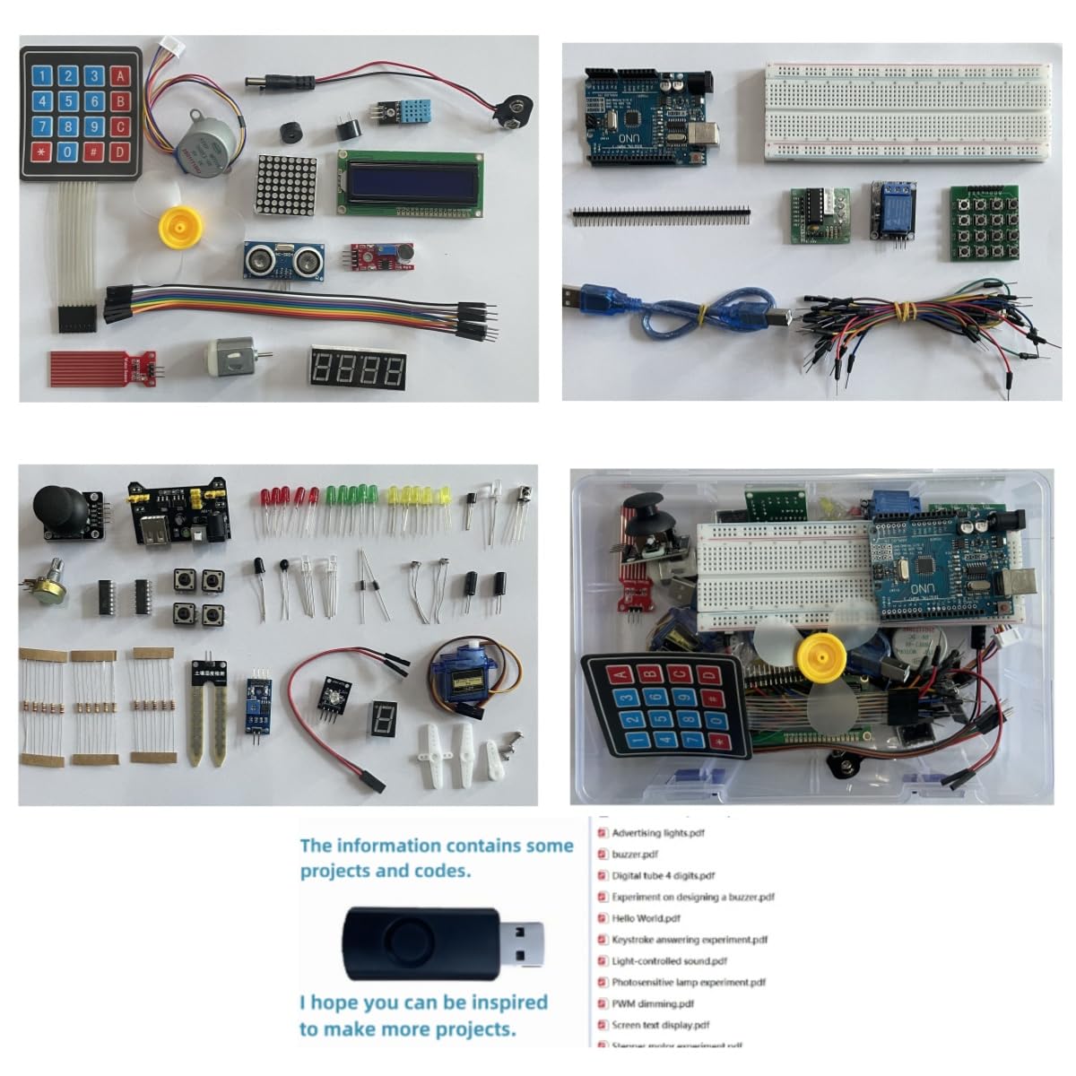 Kit de aprendizaje mejorado para Arduino UNO R3, incluye tutoriales y placa de desarrollo UNO R3 compatible con Arduino IDE, módulo de sensor, 26 materiales de proyecto, 260 páginas de tutoriales