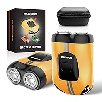 MAXGROOM Mini rasoio elettrico da uomo, impermeabile IPX7, rasoio elettrico per barba, uomo con custodia da viaggio, teste galleggianti, 8000 RPM Mini Rasoio magnetico per viaggio, USB-C Charge 60 min