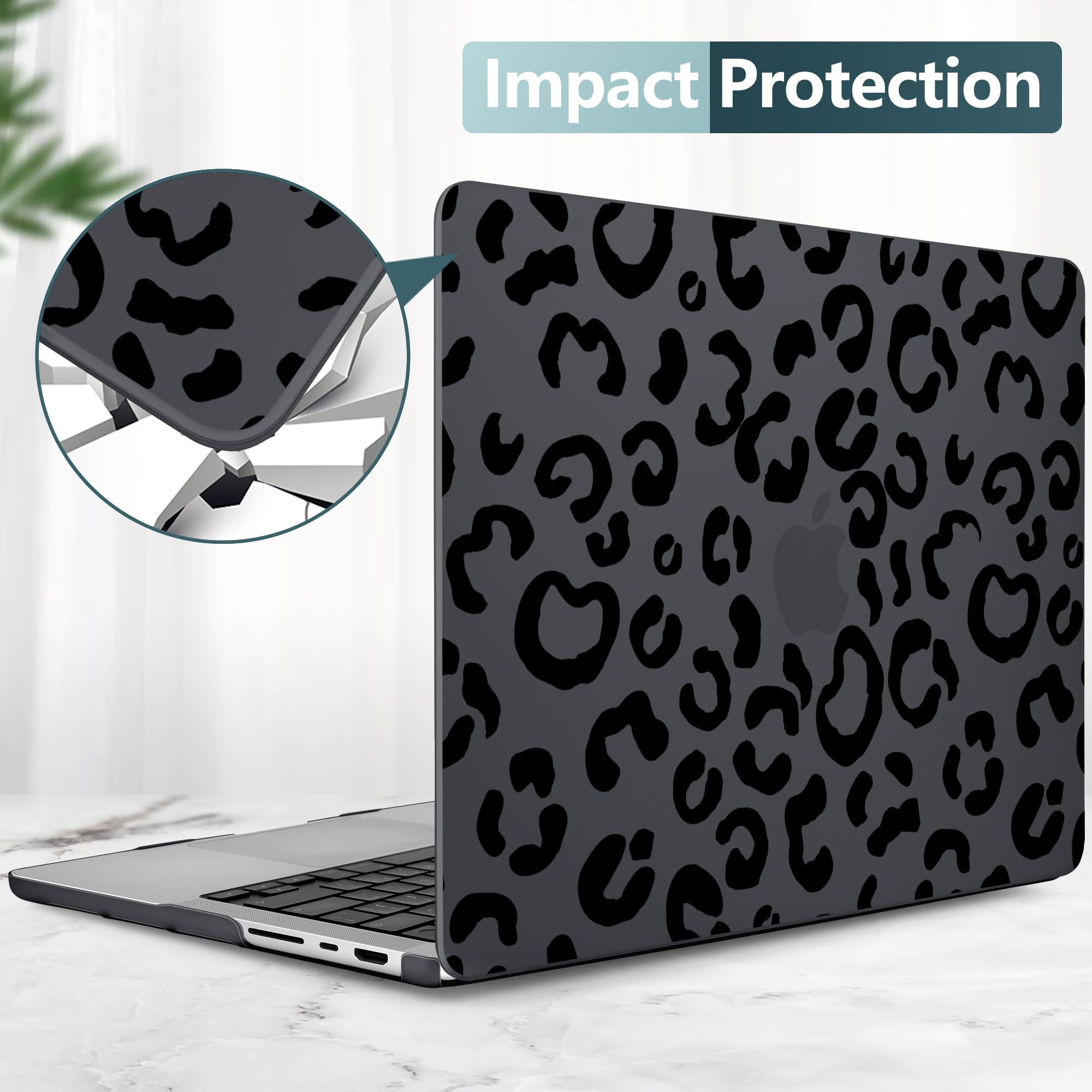 TWOLSKOO Shadow Leopard Custodia per MacBook Pro 14" M1-M4 M5 2021-2026