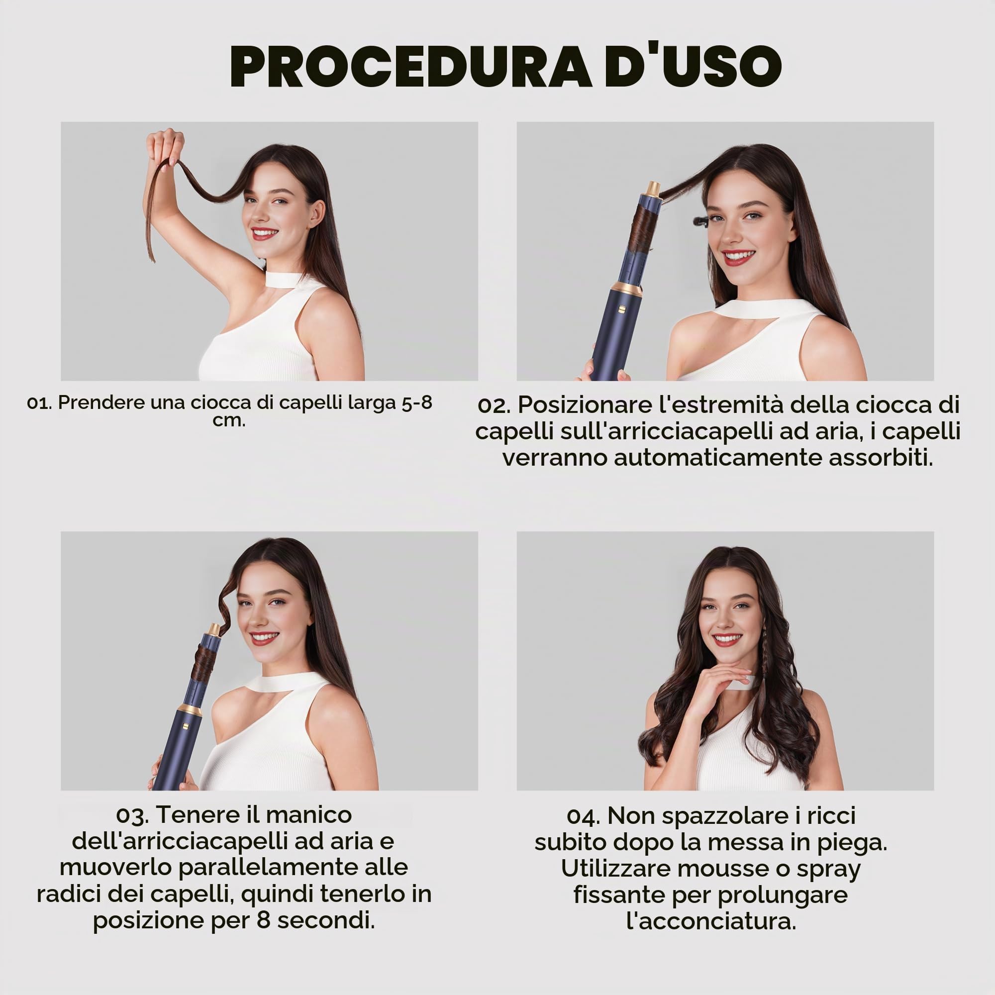 Asciugacapelli 5 in 1 Airstyler 5 in 1 Hairstyler 5 in 1 Multifunzione Phon Capelli,Spazzola Asciugacapelli Per Dare Volume Ai Capelli, Lisciare, Arricciare, Ioni Air Curler Brush,per Capelli