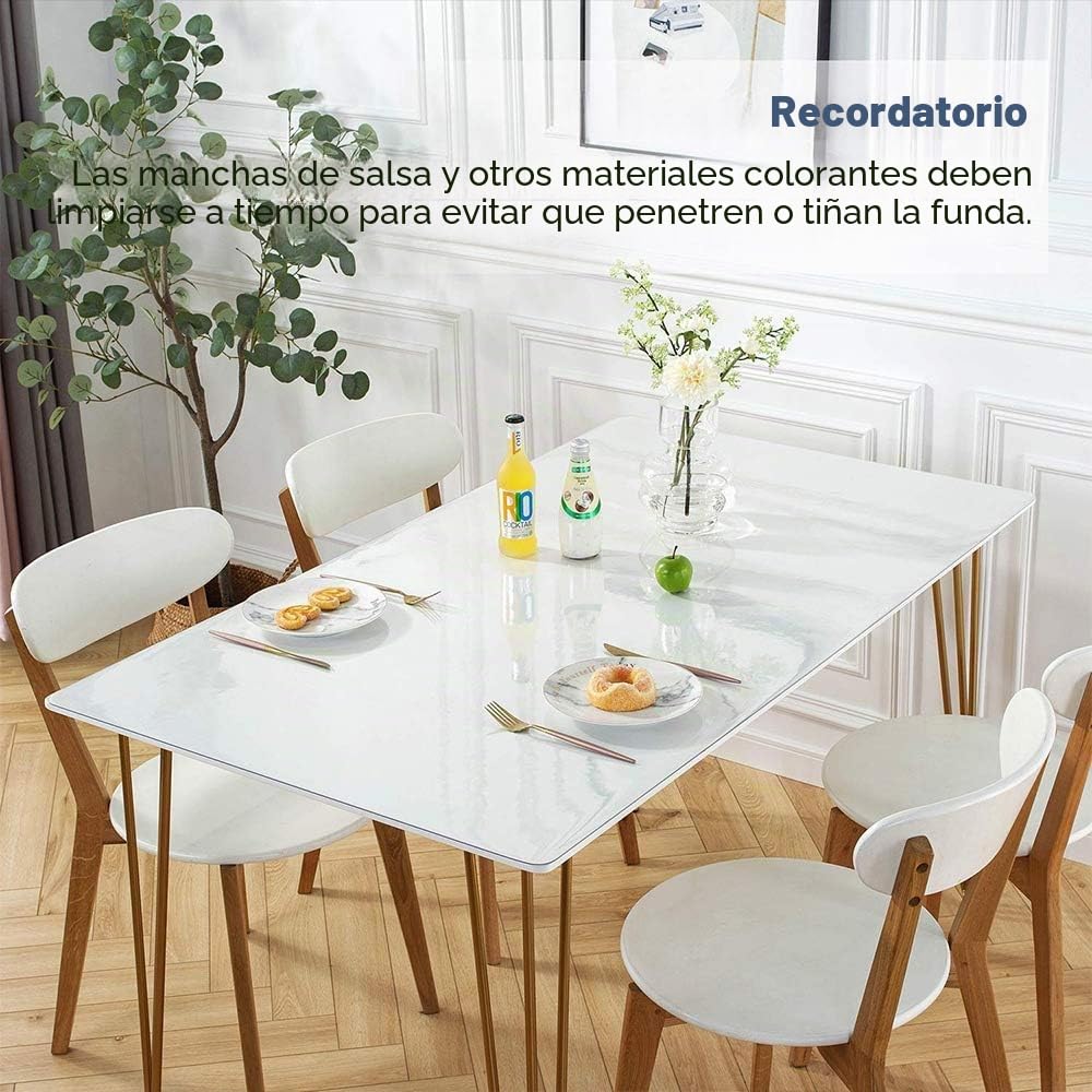 Protector de Mesa Transparente de 1,5 mm, 80 x 120 cm, Mantel Transparente con Borde Biselado, Protección de Mesa de PVC, Antideslizante, Resistente a los Arañazos