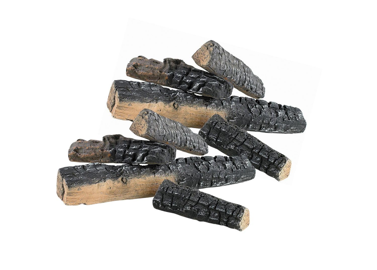ukiyo Keramikholz Deko-Holz 8er-Set | Deko-Holz-Set für Bio-Ethanol oder Gas-Kamin