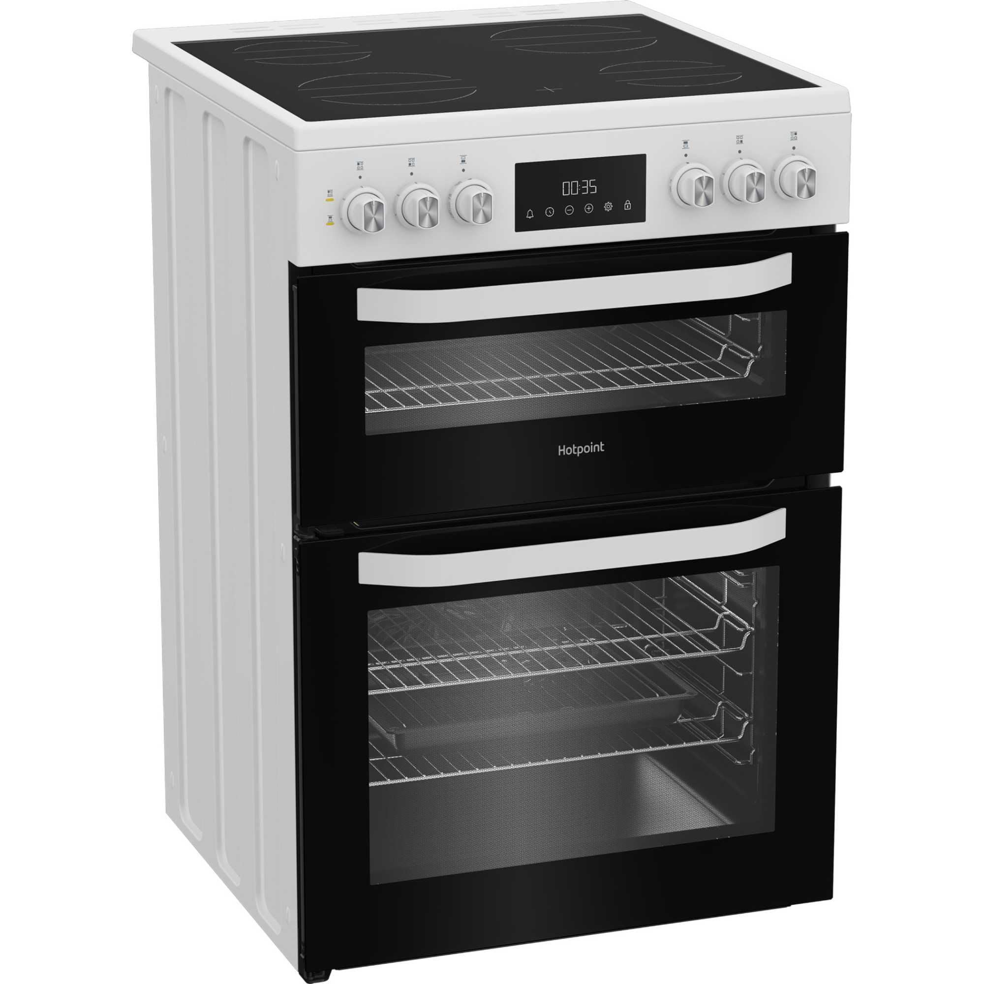 Hotpoint HDE6VDW 60cm Electric Double Cooker with Multiflow - White — view 6