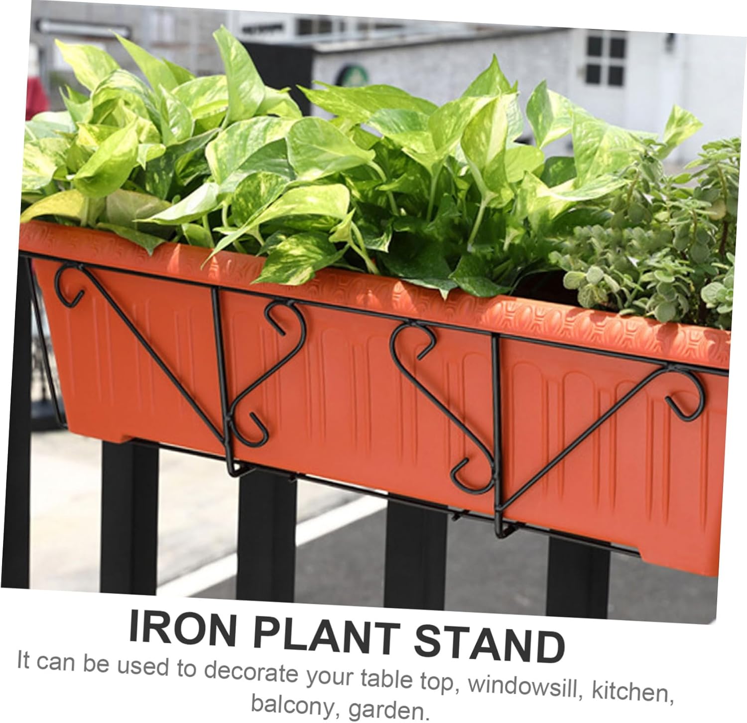 Modern Iron Plant Stand for Home Decor Hanging Rack for Balcony Patio Garden Easy to Move Clean Black