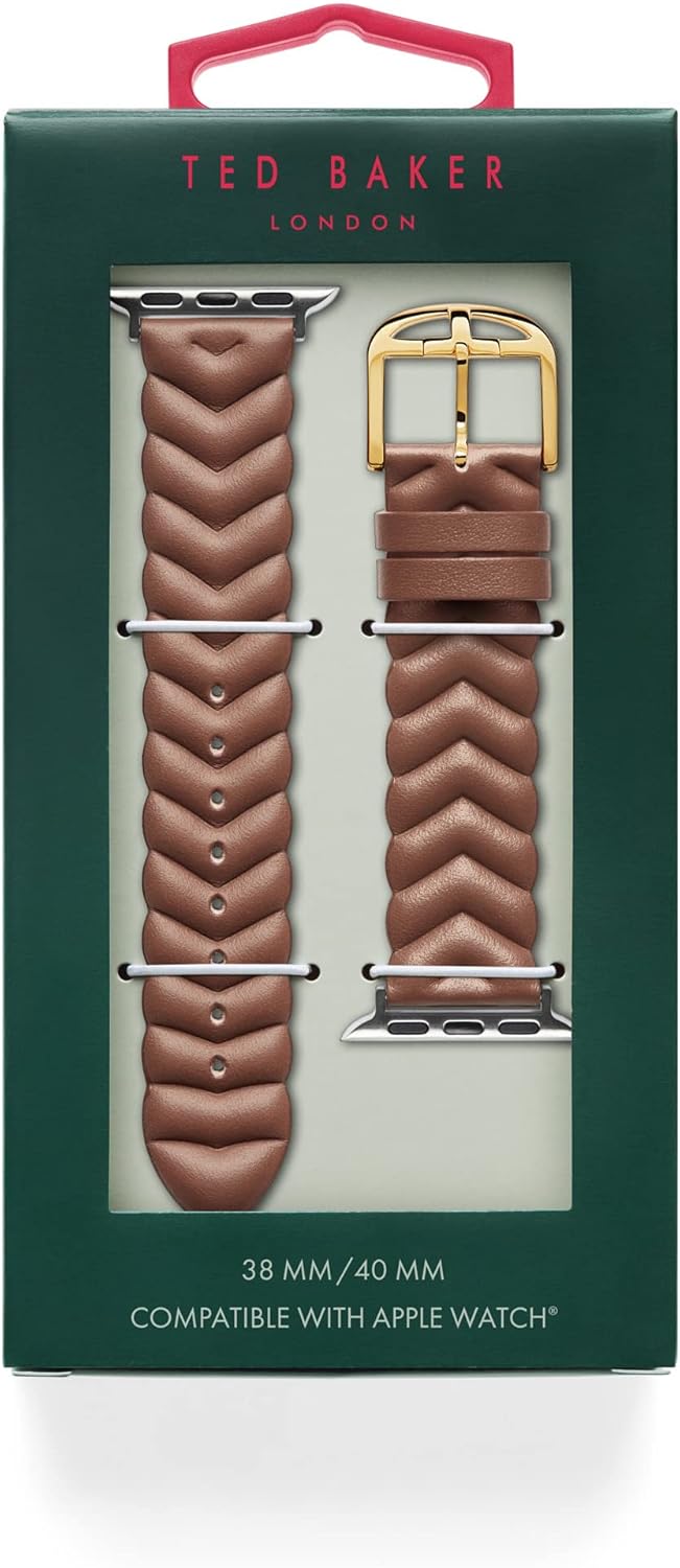Ted Baker Tan Chevron Leather Strap for Apple Watch® (Model: BKS38F112B0)