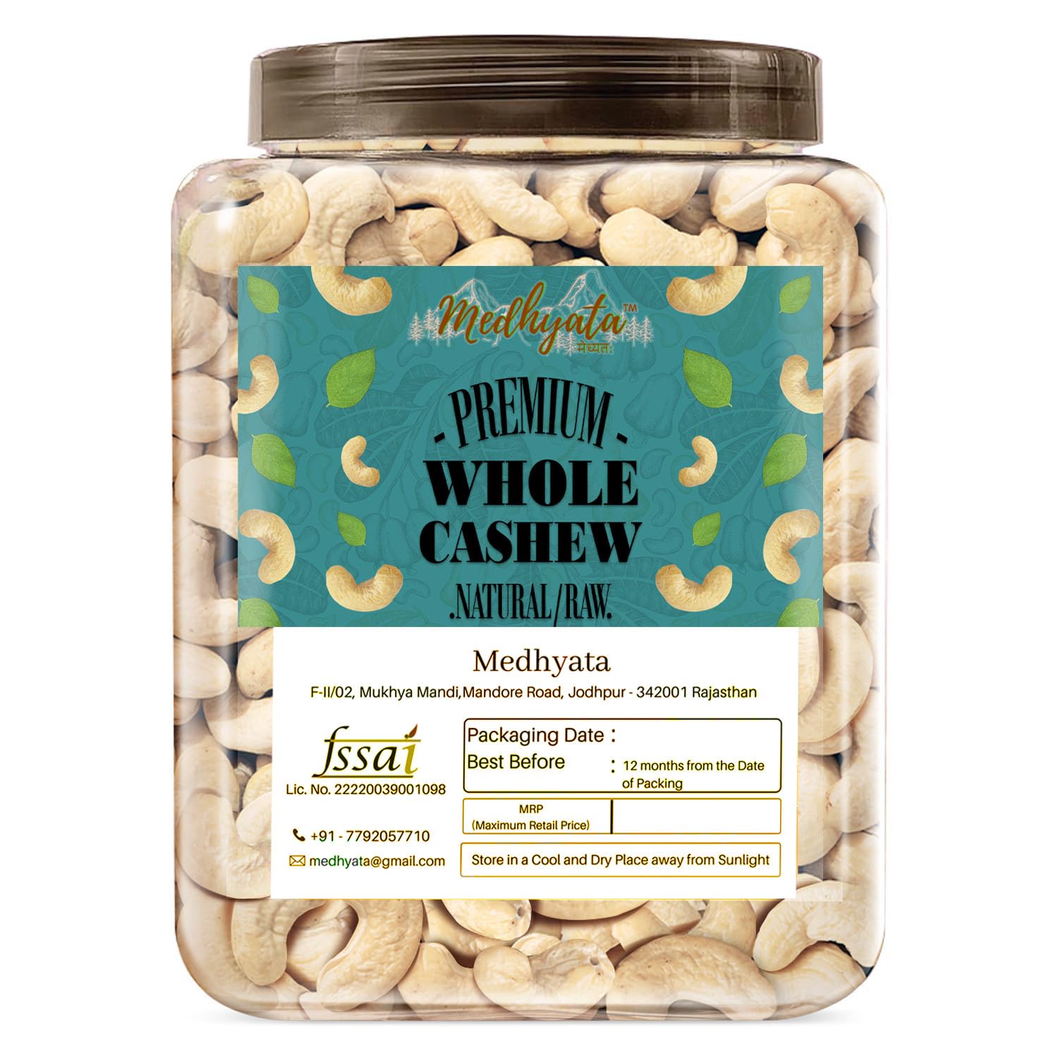 Medhyata 100% Natural and Premium Whole Cashew Nuts| Whole Plain Kaju 500g | Cashew Dry Dry Fruit Whole Cashew Nuts [Jar Pack] - Diwali Gift Pack (B0D47K6Z1P) Amazon Price History, Amazon Price Tracker