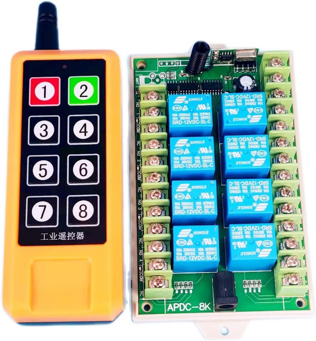 AC 220V 230V 8 Kanäle RF Drahtlose Fernbedienung Schalter LED Schalter System Empfänger Sender Relaismodul, Lampen motor-Fernbedienung Messehallen Garagentor Kran Regler