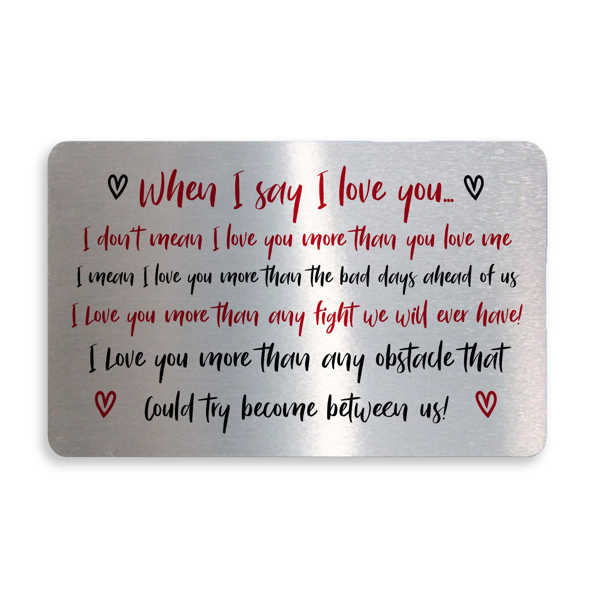 RED OCEAN Birthday Christmas Anniversary For Husband Wife Boyfriend Girlfriend Wallet Insert