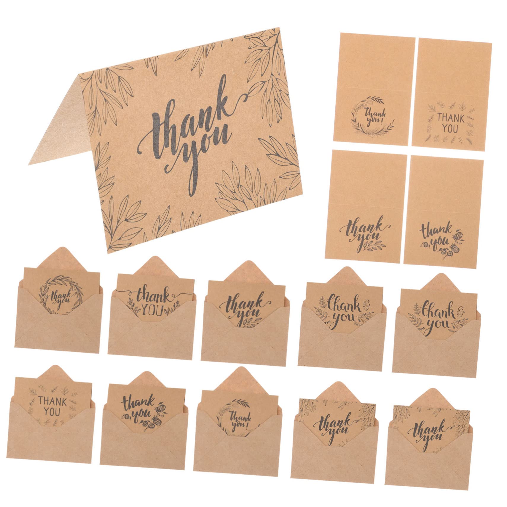 STOBOK 48sätze Kraftpapier Dankeskarten Für Kunden Schlichte Elegante Grußkarten Für Kleine Unternehmen Blumenläden Salons Und Boutiquen Mit Schönen Designs