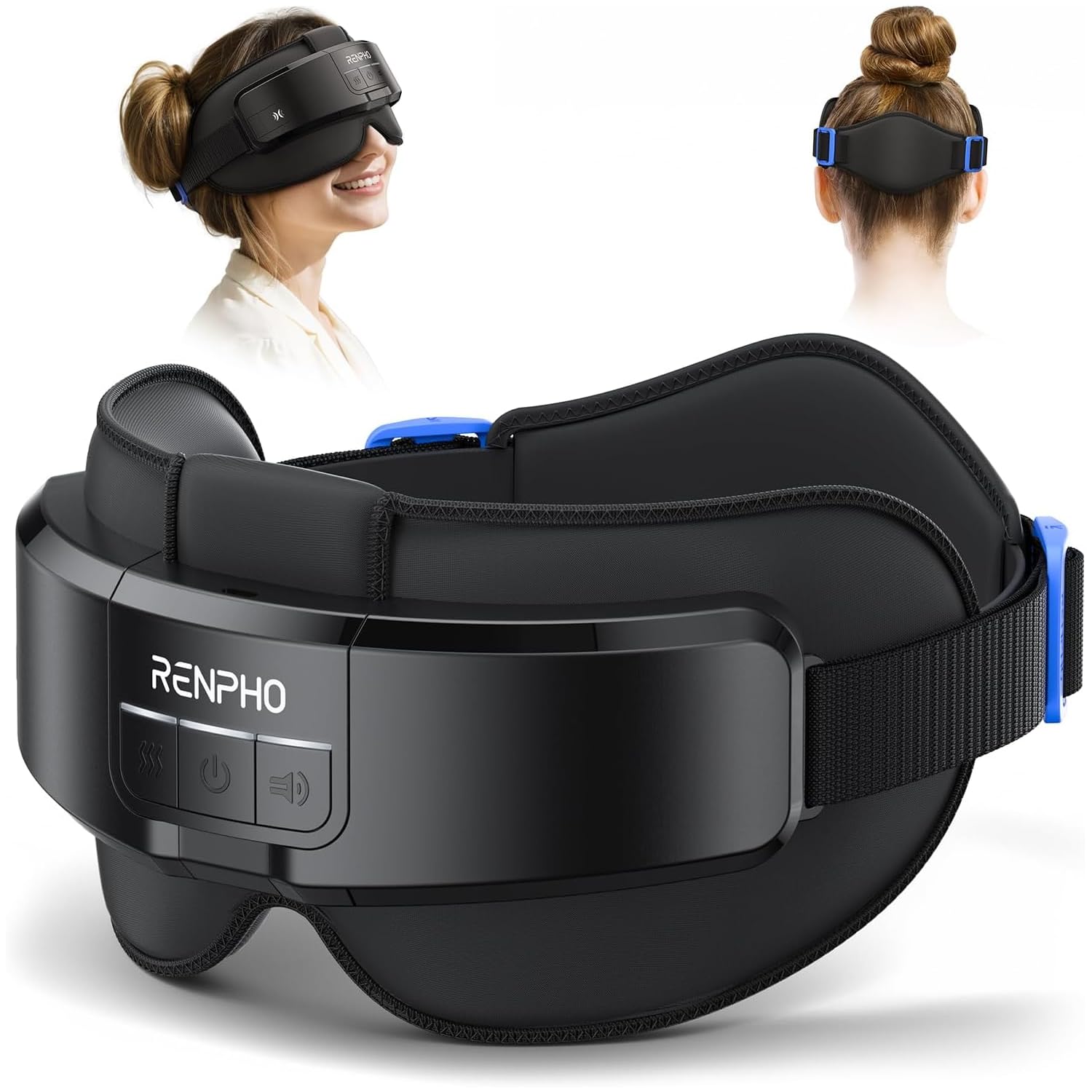 RENPHO Head & Eye Massager with Heat, Eyeris Masc Heated Head & Eye Mask for Relaxation, Head Massager for Forehead, Occiput and Temple, Birthday Gifts for Women Men