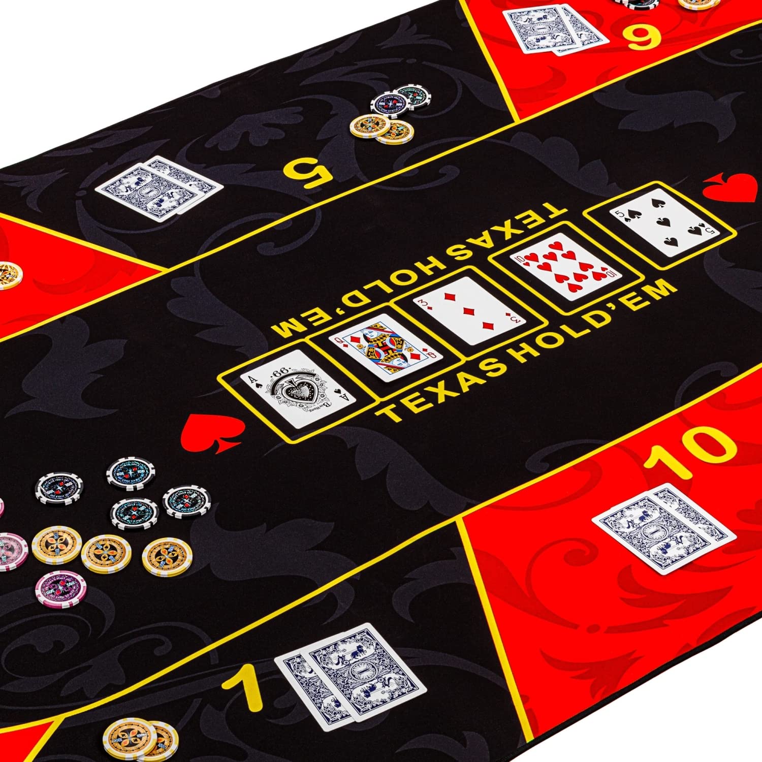 GAMES PLANET XXL Pokermatte, bis zu 10 Spieler, Maße 160x80 oder 200x90 cm, 3 Farben, inkl. Tragetasche, Unterseite Naturkautschuk, wasserabweisend