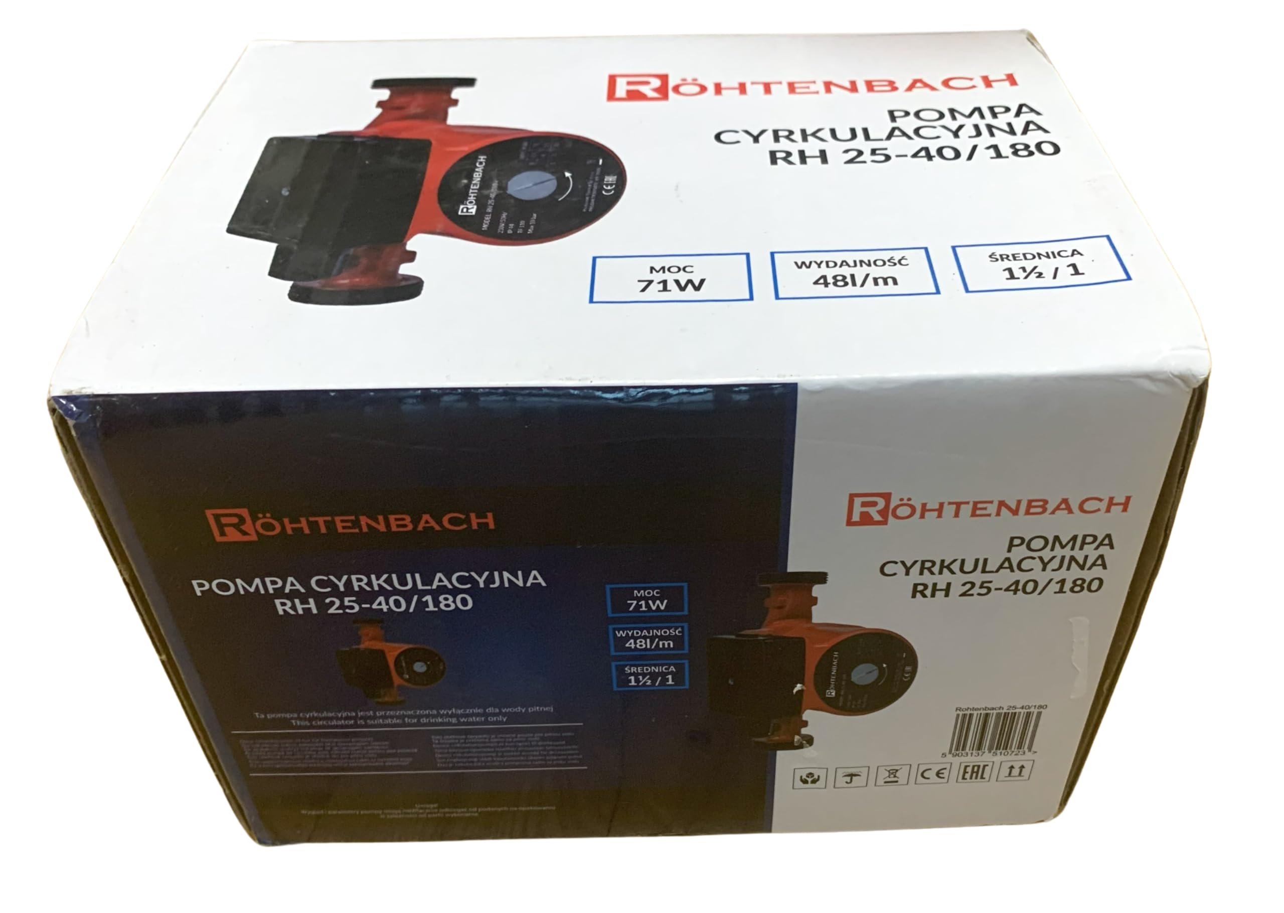 Röhtenbach Pompe de circulation 25-60 180 DN 25 180 230 V Pompe de circulation supérieure