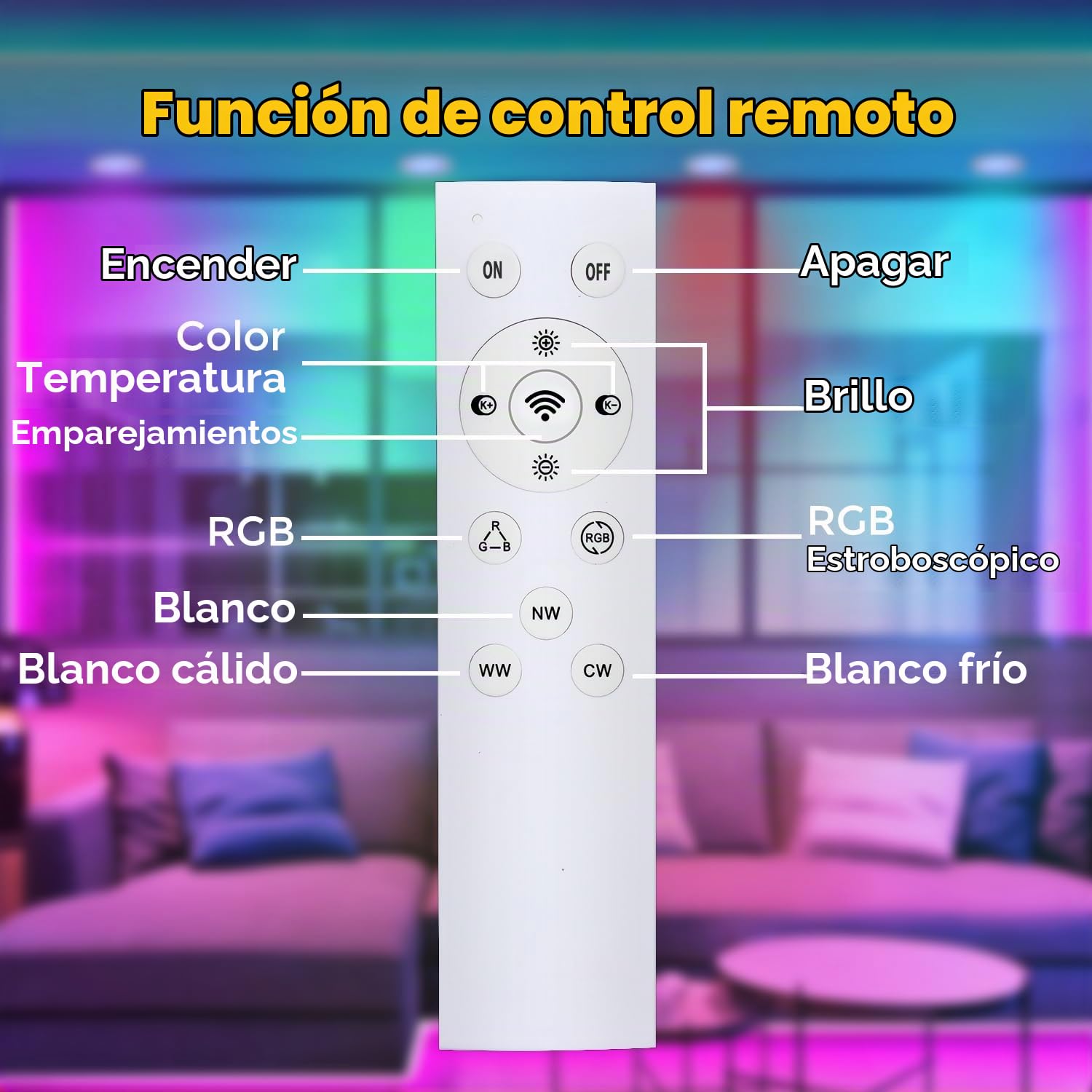 6 x Foco empotrable LED Bluetooth, regulable 10W RGBW Blanco cálido Blanco frío APP con mando a distancia downlight LED empotrable redondo 230V para salón, dormitorio